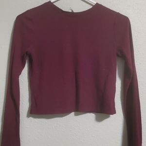 Purple/maroon H&M Cropped Long Sleeved